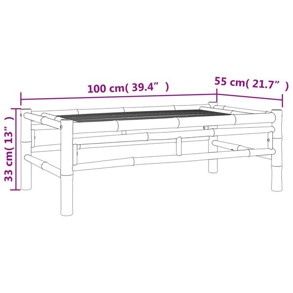 vidaXL Garden Coffee Table 100x55x33 cm Bamboo