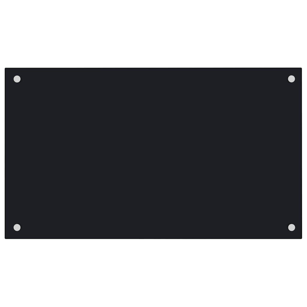vidaXL Kitchen Backsplashes 2 pcs Black 70x60 cm Tempered Glass