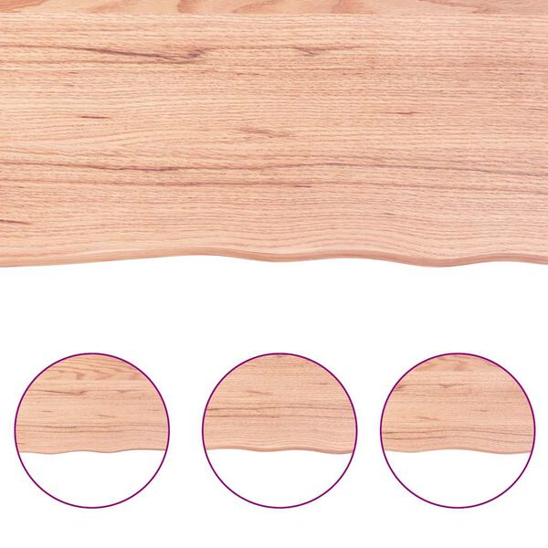 vidaXL Wall Shelf Light Brown 160x40x(2-4) cm Treated Solid Wood Oak
