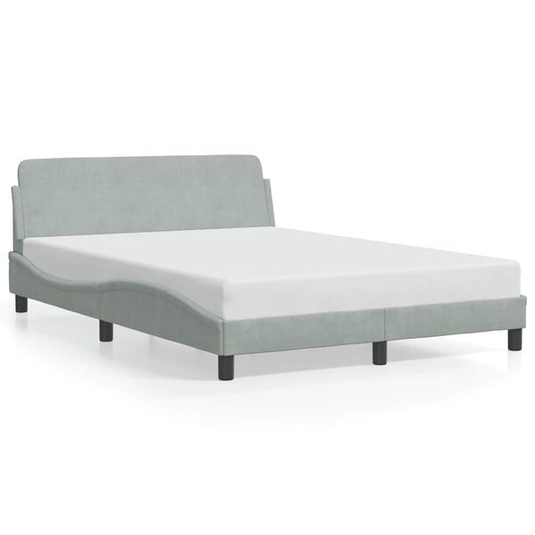 vidaXL Bed Frame "Dover" Light Grey 137x190 cm Double Velvet