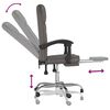 vidaXL Reclining Office Chair Grey Faux Leather