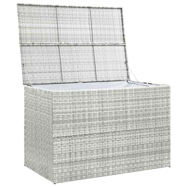vidaXL Garden Storage Box Light Grey 150x100x100 cm Poly Rattan