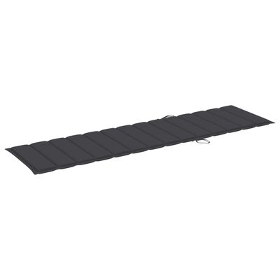 vidaXL Sun Lounger with Anthracite Cushion Solid Teak Wood