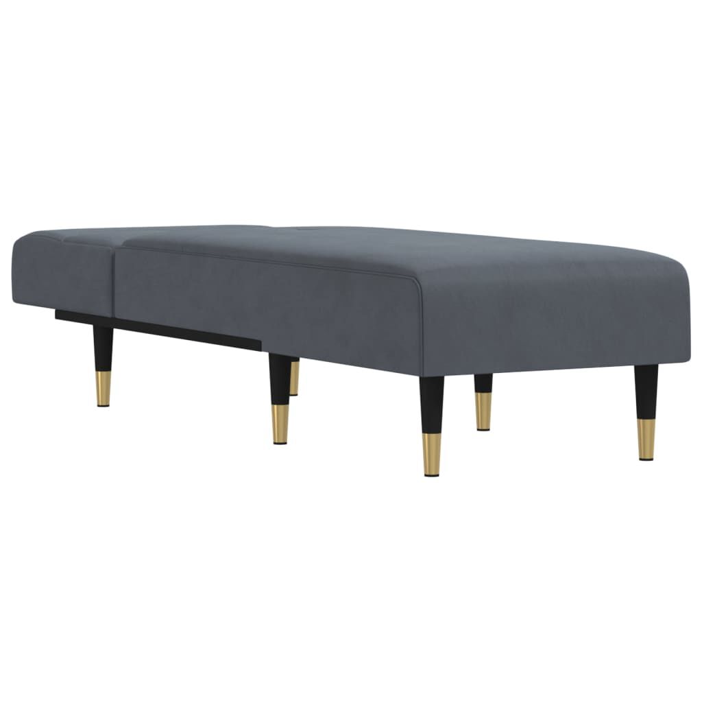 vidaXL Chaise Longue Dark Grey Velvet