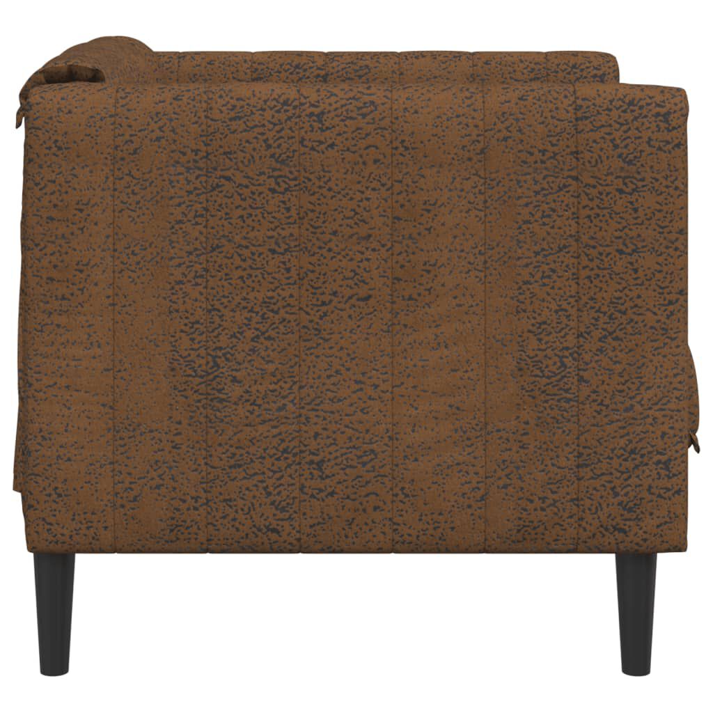 vidaXL Sofa Chair Brown Faux Suede Leather