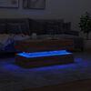 vidaXL Coffee Table with LED Lights Brown Oak 90x50x40 cm