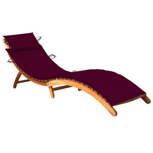 vidaXL Garden Sun Lounger with Cushion Solid Acacia Wood