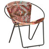 vidaXL Circle Chair Multicolours Chindi Fabric