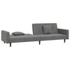 vidaXL 2-Seater Sofa Bed with Two Pillows Dark Grey Velvet