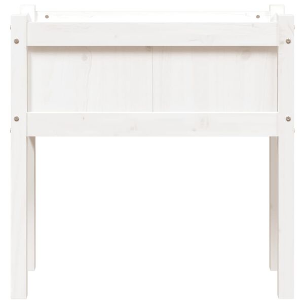 vidaXL Garden Planter with Legs White 70x31x70 cm Solid Wood Pine