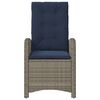 vidaXL Reclining Garden Chair with Cushions Grey Poly Rattan