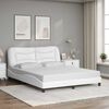 vidaXL Bed Frame without Mattress "Hvar" White 152x203 cm Queen Faux Leather