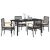 vidaXL Garden Dining Set 5 pcs Black Poly Rattan