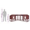 vidaXL Outdoor Rabbit Hutch with Run Mocca and White Solid Fir Wood