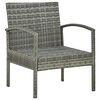 vidaXL 3 Piece Bistro Set with Cushions Poly Rattan Grey