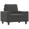 vidaXL Sofa Chair with Footstool Dark Grey 60 cm Microfibre Fabric