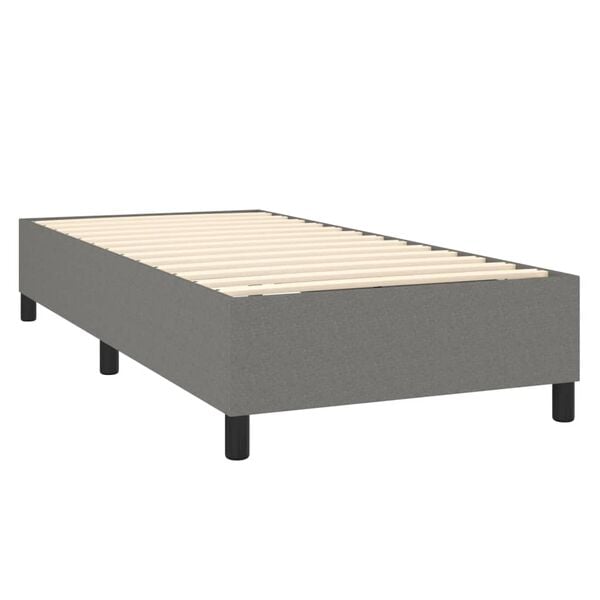 vidaXL Bed Frame without Mattress Dark Grey Twin XL Fabric (US Only)