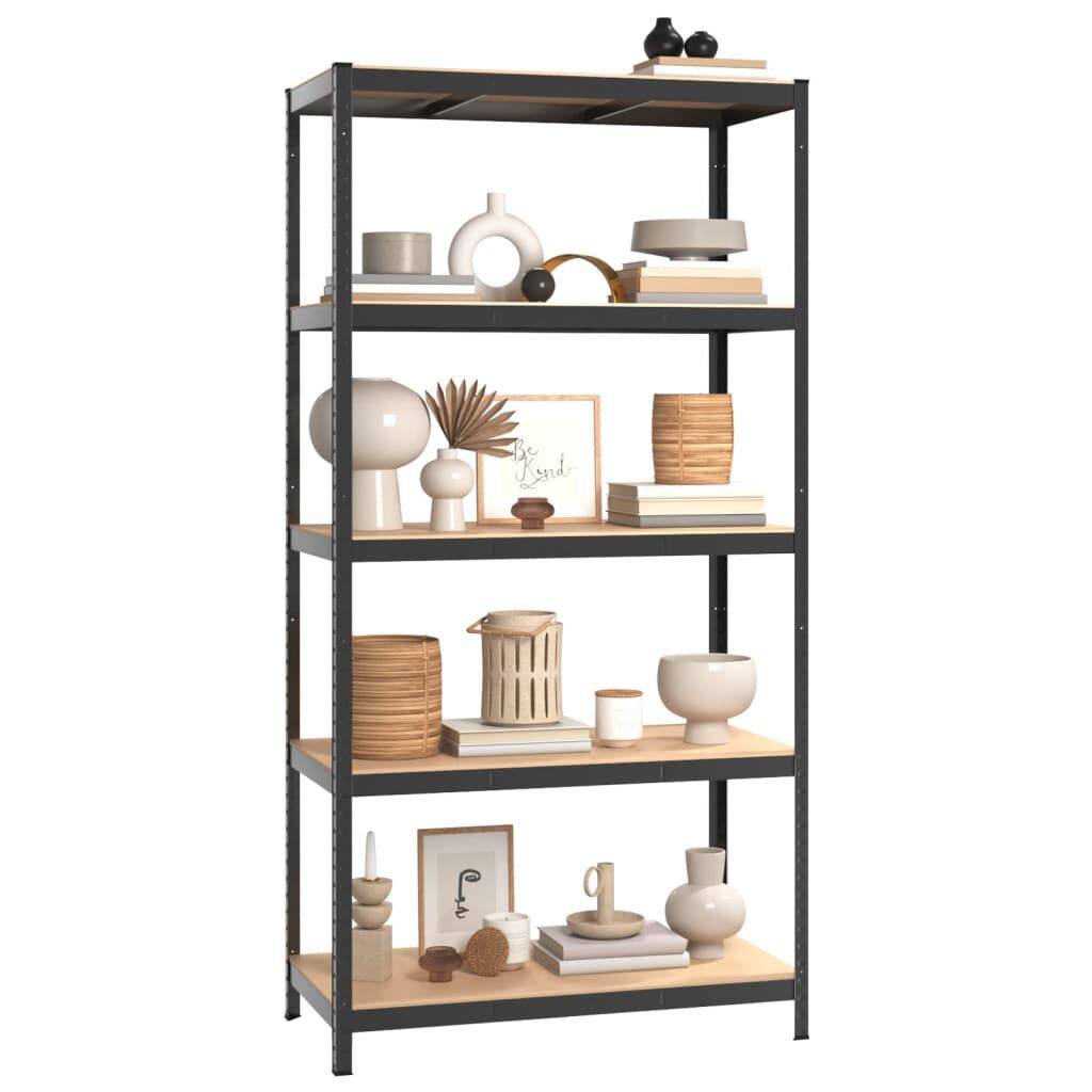 vidaXL 5-Layer Storage Shelf Anthracite Steel&Engineered Wood