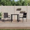 vidaXL 3 Piece Garden Dining Set Black Textilene and Steel