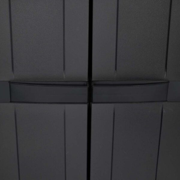 vidaXL Outdoor Storage Cabinet Black 97x37x165 cm PP