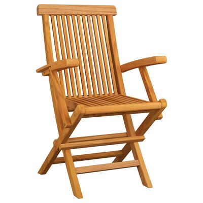 vidaXL 9 Piece Folding Outdoor Dining Set Solid Teak Wood