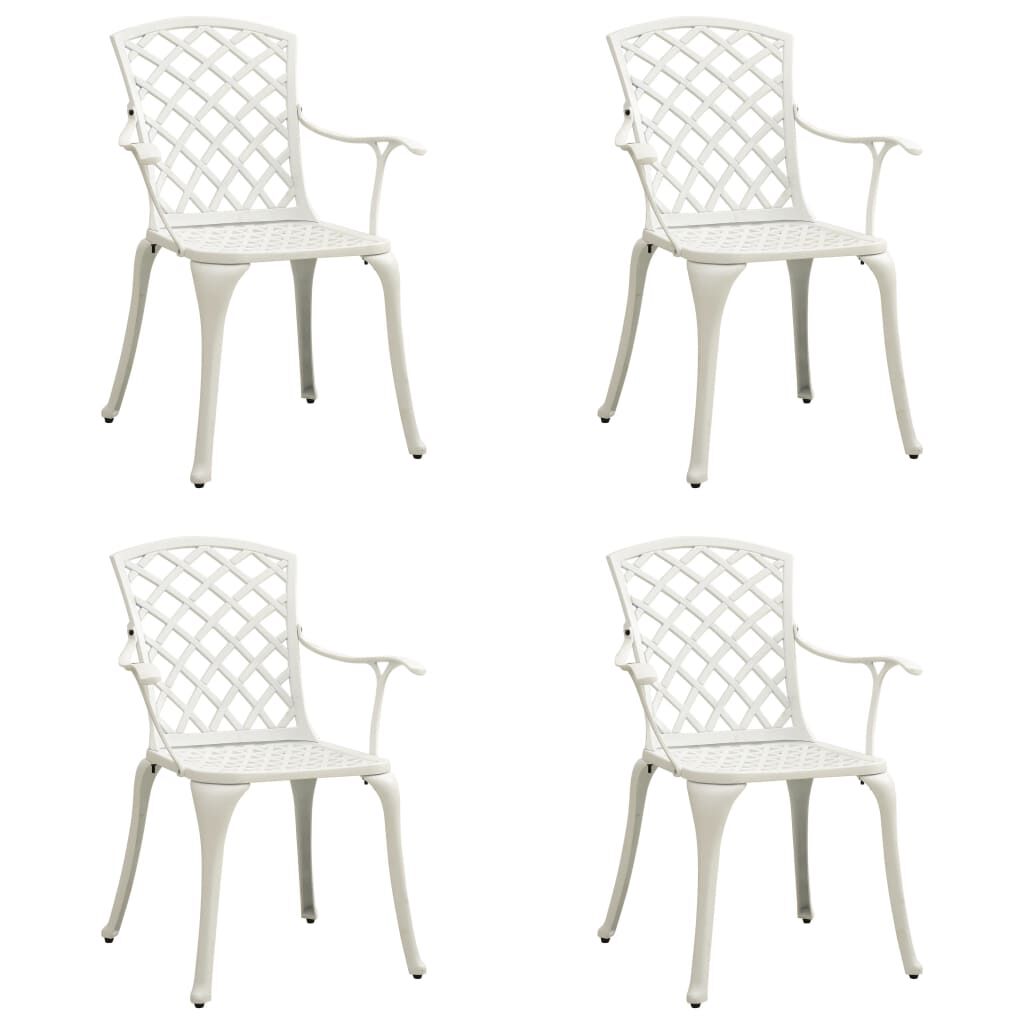 vidaXL Garden Chairs 4 pcs Cast Aluminium White