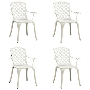 vidaXL Garden Chairs 4 pcs Cast Aluminium White
