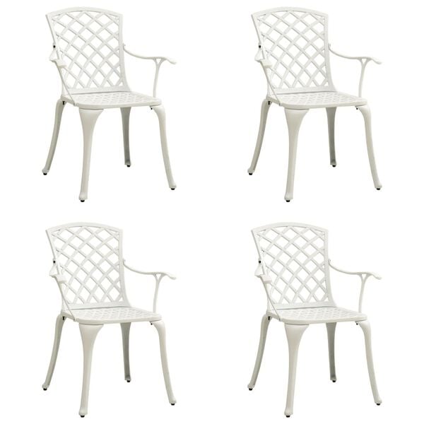 vidaXL Garden Chairs 4 pcs Cast Aluminium White