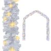 vidaXL Christmas Garland with LED Lights 5 m White