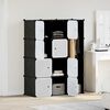vidaXL Modular Cabinet 9 Compartments 109x36.5x143 cm Black and White