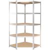 vidaXL 5-Layer Heavy-duty Shelves 2 pcs Silver Steel&Engineered Wood