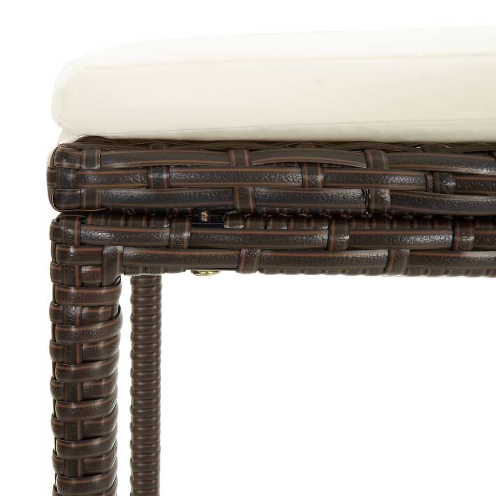 vidaXL 7 Piece Garden Bar Set with Cushions Brown