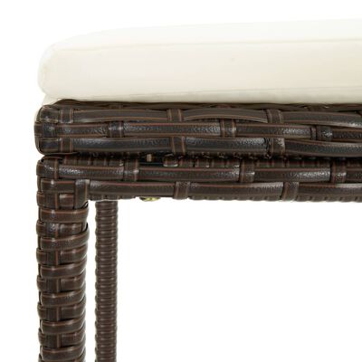 vidaXL 7 Piece Garden Bar Set with Cushions Brown