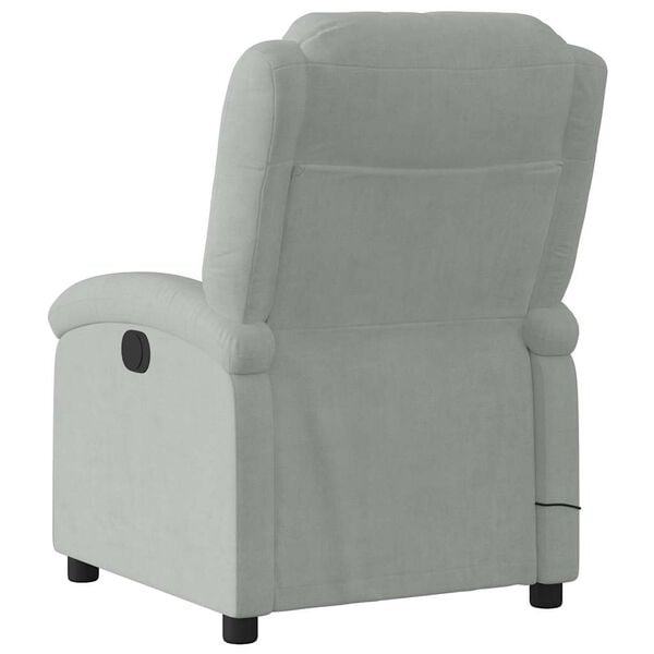 vidaXL Massage Recliner Chair Light Grey Velvet