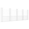 vidaXL U-shape Gabion Basket with 5 Posts Iron 500x20x200 cm