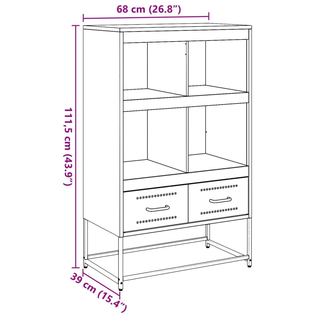 vidaXL Highboard Black 68.5x39x111.5 cm Steel