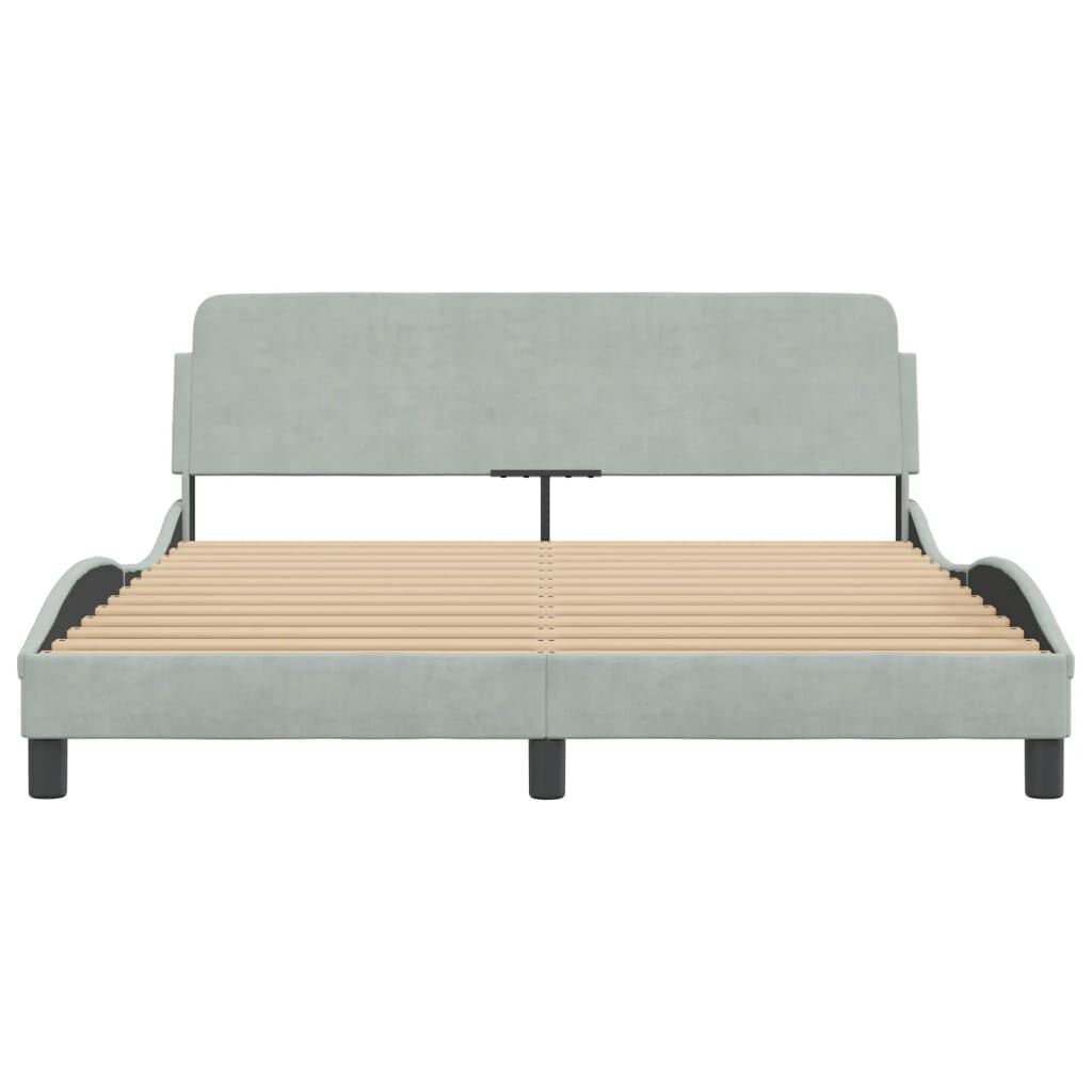 vidaXL Bed Frame without Mattress Light Grey 152x203 cm Queen Velvet