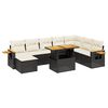 vidaXL 9 Piece Garden Sofa Set with Cushions Black Poly Rattan