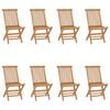 vidaXL Folding Garden Chairs 8 pcs Solid Teak Wood