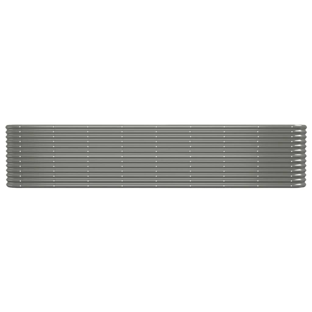 vidaXL Garden Raised Bed Powder-coated Steel 332x40x68 cm Grey