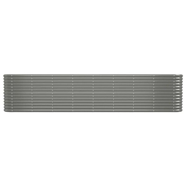 vidaXL Garden Raised Bed Powder-coated Steel 332x40x68 cm Grey