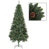 vidaXL Artificial Pre-lit Christmas Tree with Ball Set Pine Cones 210 cm