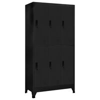 vidaXL Locker Cabinet Black 90x45x180 cm Steel