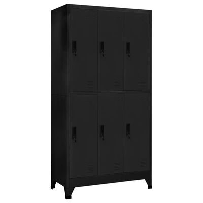 vidaXL Locker Cabinet Black 90x45x180 cm Steel