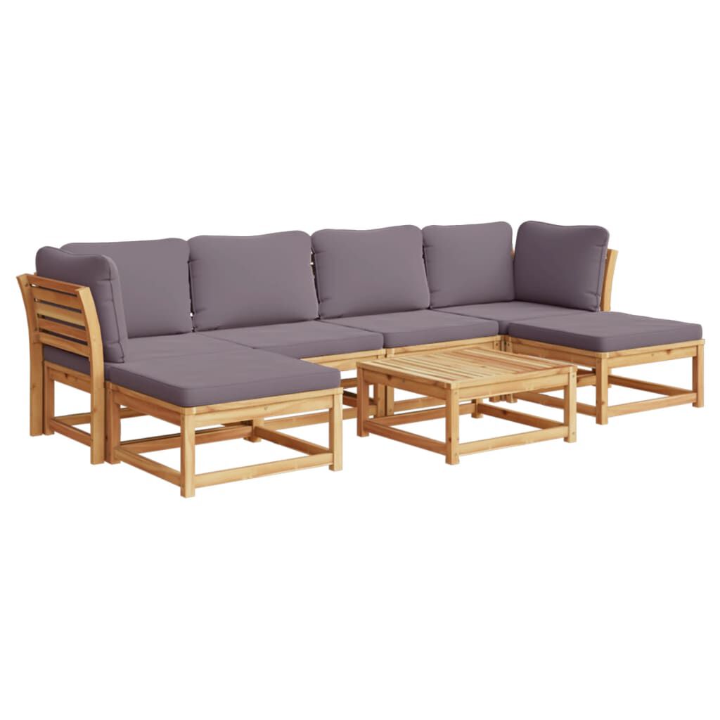 vidaXL 7 Piece Garden Lounge Set with Cushions Solid Wood Acacia