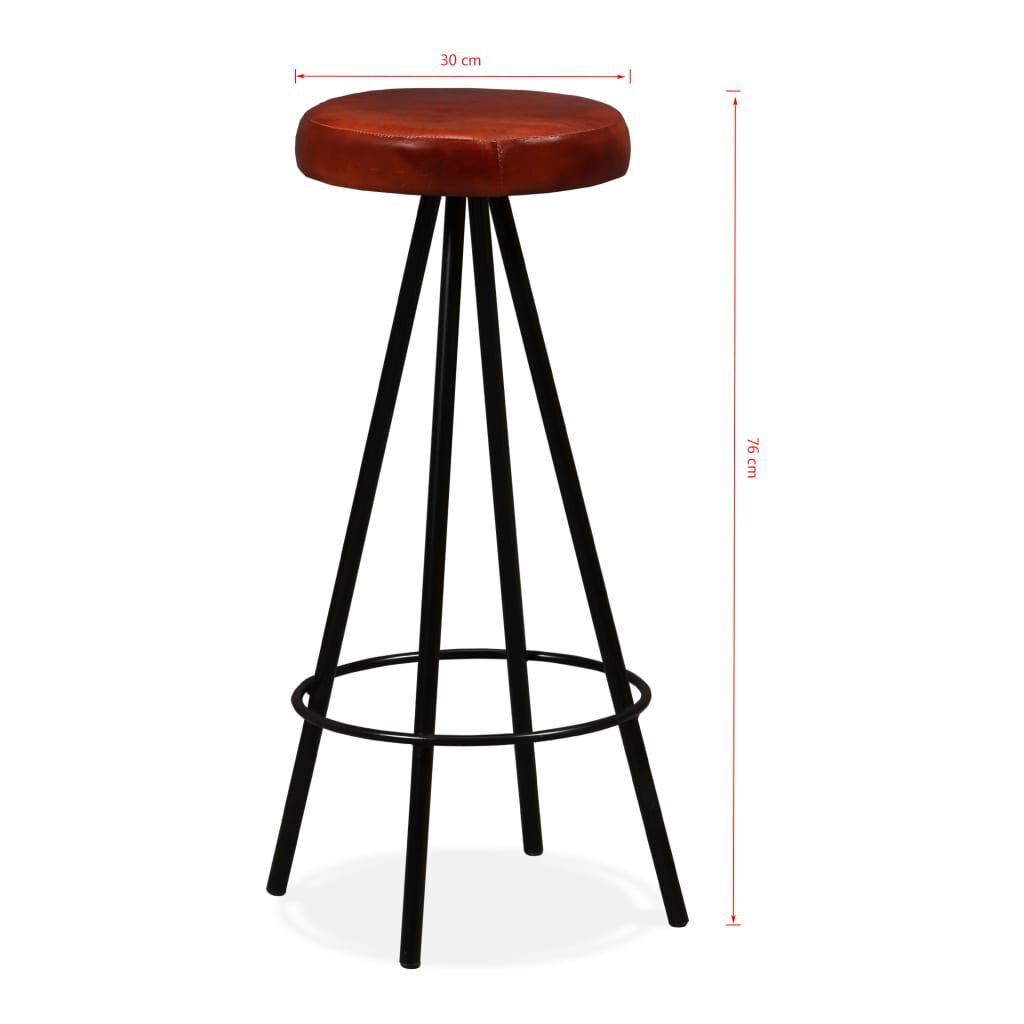 vidaXL Bar Set 3 Pieces Solid Wood Reclaimed and Genuine Leather