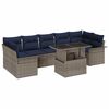vidaXL Garden Sofa Set with Cushion 8 pcs Grey Poly Rattan