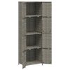 vidaXL Garden Storage Cabinet Grey 59x40x180 cm Poly Rattan