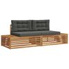 vidaXL Outdoor Sofa Set with Cushion 2 Piece Natural and Anthracite