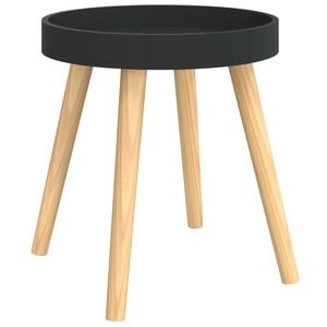 vidaXL Side Table Black 38x38x40 cm Engineered Wood&Solid Wood Pine